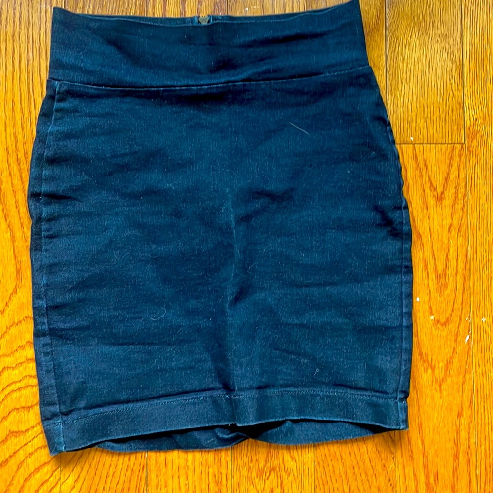 Denim pencil skirt